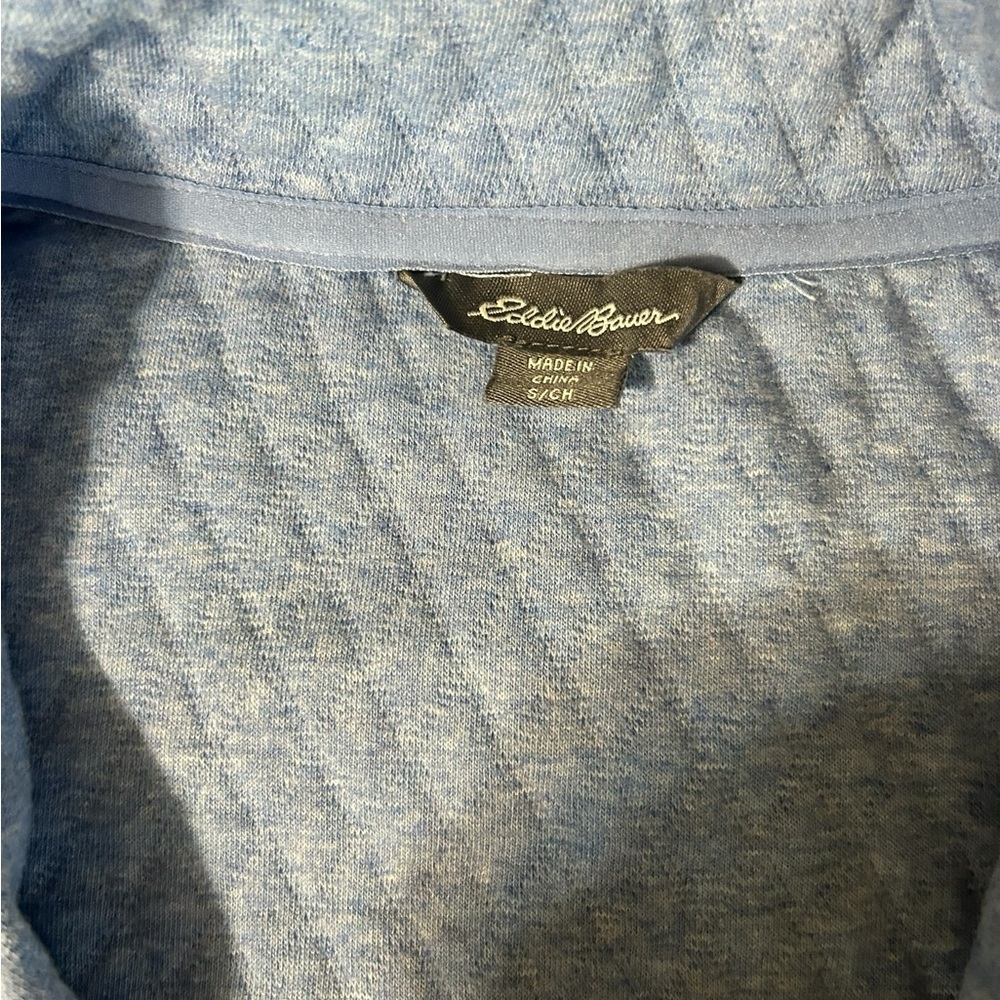 Eddie Bauer Quilted Half-Zip in Blue - Picture 7 of 12